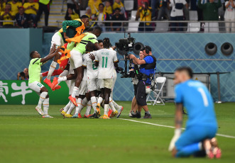 Doha, Qatar.- En las fotos tomadas el 29 de noviembre del 2022, durante el partido entre Ecuador y Senegal por la copa del mundo Qatar 2022. La Selección de Ecuador perdió 2-1 contra Senegal, en un duelo definitorio en Qatar 2022.