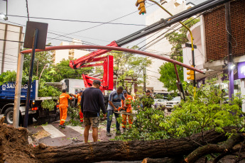 Santiago del Estero, Argentina.- En las fotos tomadas el 29 de noviembre del 2022, muestra los daños ocasionados tras el paso de un temporal en Santiago del Estero. Arboles caídos, cables cortados, voladuras de techos y carteles, daños en escuelas, desplome de antenas, vehículos averiados y familias afectadas dejaron como resultado las torrenciales lluvias con fuertes vientos en la ciudad de Santiago del Estero, informaron fuentes de Defensa Civil.