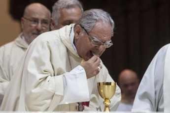 Buenos Aires, Argentina.- En las fotos tomadas el 24 de abril del 2023, el Episcopado celebró al Papa con una misa en la Catedral metropolitana e inició una semana de deliberaciones. La 122° asamblea plenaria de la Conferencia Episcopal Argentina (CEA), integrada por obispos de todo el país, comenzó este lunes una semana de deliberaciones con una misa de acción de gracias con motivo de los 10 años del pontificado de Francisco.