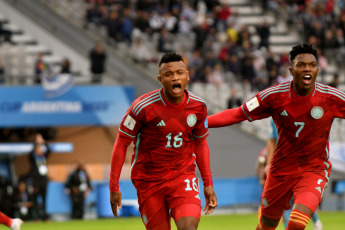 La Plata, Argentina.- En las fotos tomadas el 21 de mayo del 2023, durante el partido entre Colombia e Israel en un encuentro por la primera fecha del Grupo C del Mundial Sub-20 de Argentina en el estadio Ciudad de La Plata. Colombia se impuso a Israel por 2-1, Gustavo Puerta, fue quien anotó los goles en la selección Colombia Sub-20.