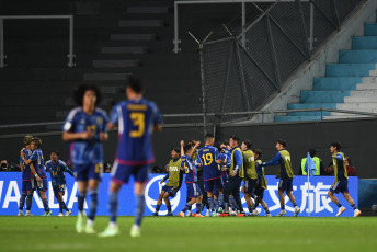 La Plata, Argentina.- En las fotos tomadas el 21 de mayo del 2023, durante el partido entre Japón y Senegal en un partido por el Grupo C del Mundial Sub-20 que se celebra en Argentina en el estadio Diego Armando Maradona. Japón derrotó este domingo 1 a 0 Senegal, con un tanto de Kuryu Matsuki a los 15 minutos del primer tiempo.