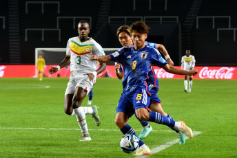 La Plata, Argentina.- En las fotos tomadas el 21 de mayo del 2023, durante el partido entre Japón y Senegal en un partido por el Grupo C del Mundial Sub-20 que se celebra en Argentina en el estadio Diego Armando Maradona. Japón derrotó este domingo 1 a 0 Senegal, con un tanto de Kuryu Matsuki a los 15 minutos del primer tiempo.