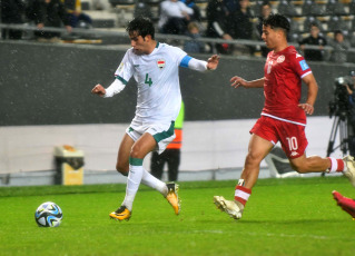 La Plata, Argentina.- En las fotos tomadas el 25 de mayo del 2023, durante el partido entre Túnez e Irak por la segunda fecha del Grupo E en el estadio Ciudad de La Plata "Diego Armando Maradona". Túnez venció a Irak por a 3 a 0 con goles de Youssef Snana, Chaim El Djebali y Mahmoud Ghorbel, de tiro penal, todos en el segundo tiempo. Con este resultado, Túnez pasó a tener tres unidades, mientras que Irak no tiene puntos y está eliminado.