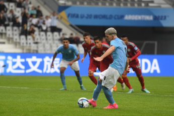 La Plata, Argentina.- En las fotos tomadas el 21 de mayo del 2023, durante el partido entre Colombia e Israel en un encuentro por la primera fecha del Grupo C del Mundial Sub-20 de Argentina en el estadio Ciudad de La Plata. Colombia se impuso a Israel por 2-1, Gustavo Puerta, fue quien anotó los goles en la selección Colombia Sub-20.