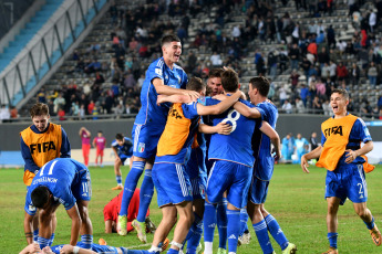 La Plata, Argentina.- En las fotos tomadas el 8 de junio del 2023, durante el partido entre Italia y Corea del Sur en semifinales del Mundial Sub-20 Argentina 2023 en el estadio Diego Armando Maradona de La Plata. Italia jugará ante Uruguay el domingo su primera final de un Mundial Sub-20, al vencer a Corea del Sur 2-1.