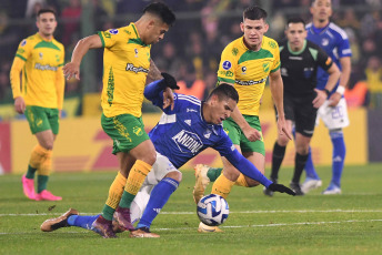 Buenos Aires, Argentina.- En las fotos tomadas el 29 de junio del 2023, durante el partido entre Millonarios y Defensa y Justicia en el estadio Norberto Tomaghello por la Copa Sudamericana. Millonarios perdió 3-1 con Defensa y Justicia y se quedó por fuera de la Copa Sudamericana. Los embajadores, recientemente coronado campeón de la Liga BetPlay, sufrieron en su visita a territorio argentino y se quedaron por fuera del certamen continental.