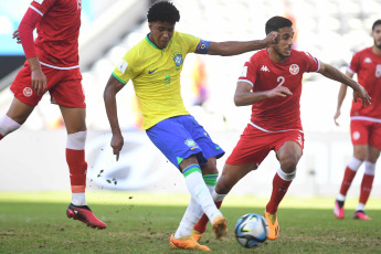 La Plata, Argentina.- En las fotos tomadas el 31 de mayo del 2023, durante el partido entre Brasil y Túnez en el Estadio Único de La Plata. Brasil ganó por 4 - 1 a Túnez. Con este resultado, la Selección latinoamericana clasificó a cuartos de final y se enfrentará a Israel.