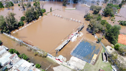 Concordia, Argentina.- En las fotos tomadas el 29 de noviembre del 2023, muestra las zonas afectadas por la crecida del Río Uruguay en Concordia, Argentina. La crecida del río Uruguay se encuentra en una situación crítica desde hace aproximadamente un mes, dejando un total de 491 familias evacuadas de sus viviendas en la ciudad entrerriana de Concordia.