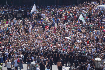 Buenos Aires, Argentina.- En la foto tomada el 24 de enero de 2024, vista de las distintas calles de Buenos Aires durante el paro general contra el DNU y la ley de bases del presidente Javier Milei.