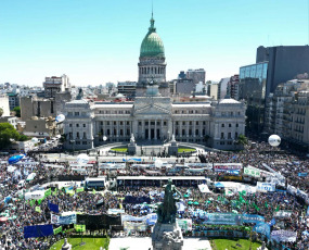 Buenos Aires, Argentina.- En la foto tomada el 24 de enero de 2024, vista de las distintas calles de Buenos Aires durante el paro general contra el DNU y la ley de bases del presidente Javier Milei.