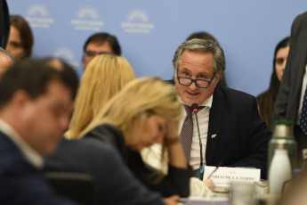 Buenos Aires.- En la foto tomada el 11 de enero de 2024, Pablo de la Torre. El plenario de comisiones de la Cámara de Diputados retomó hoy el análisis del proyecto de ley de "Bases y Puntos de Partida para la Libertad de los Argentinos" tras un cuarto intermedio dispuesto anoche por pedido de los bloques de Unión por la Patria (UxP) y la UCR, y oposición de los legisladores de La Libertad Avanza (LLA), que querían que pretendían continuar los debates