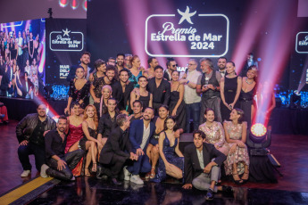 Mar del Plata, Argentina.- En las fotos tomadas el 5 de febrero del 2024, durante la entrega de los premios Premios Estrella de Mar 2024 en Mar del Plata. El grupo de rock "Ciro y Los Persas", encabezado por el ex líder de "Los Piojos" Andrés Ciro Martínez, logró el premio Estrella de Mar de oro, mientras que la humorista y pareja del presidente Javier Milei, Fátima Florez, se adjudicó el galardón como mejor Show de Humor y Producción, en la entrega de estas estatuillas que reconoce a los talentos de la temporada teatral en Mar del Plata.