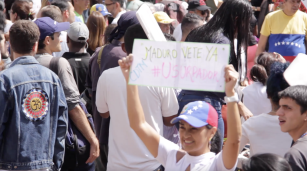 Marcha opositora en Caracas en apoyo a Juan Guaidó y contra Nicolás Maduro