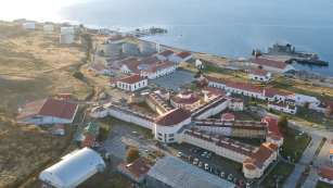 Vista aérea del antiguo Presidio de Ushuaia, conocido como la Cárcel del Fin del Mundo