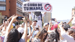 Marcha opositora en Caracas durante el Día de la Juventud de 2019