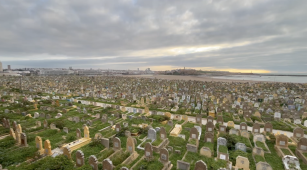 Cementerio Chouhada junto a la costa atlántica de Rabat, Marruecos