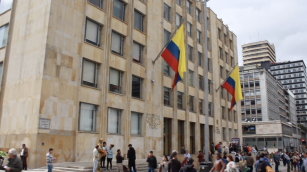 Fachada del Palacio de Justicia de Colombia en Bogotá